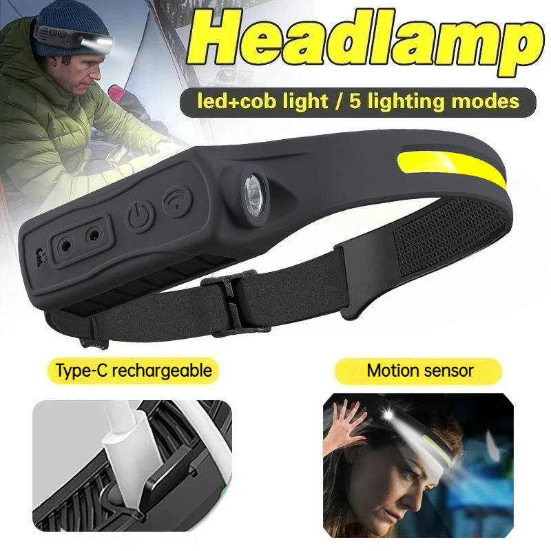 Led Headlight Bulbs - Мощный COB светодиодный сенсорный налобный фонарь,