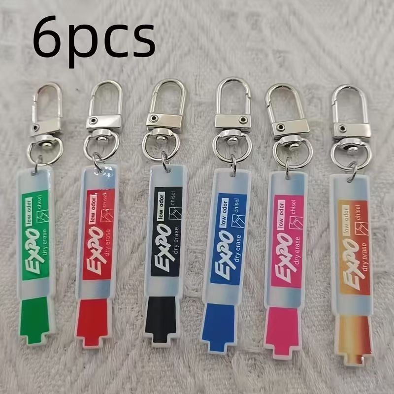 Car Accessories Gifts - 6 шт. акриловых брелоков-ручек, с карабином