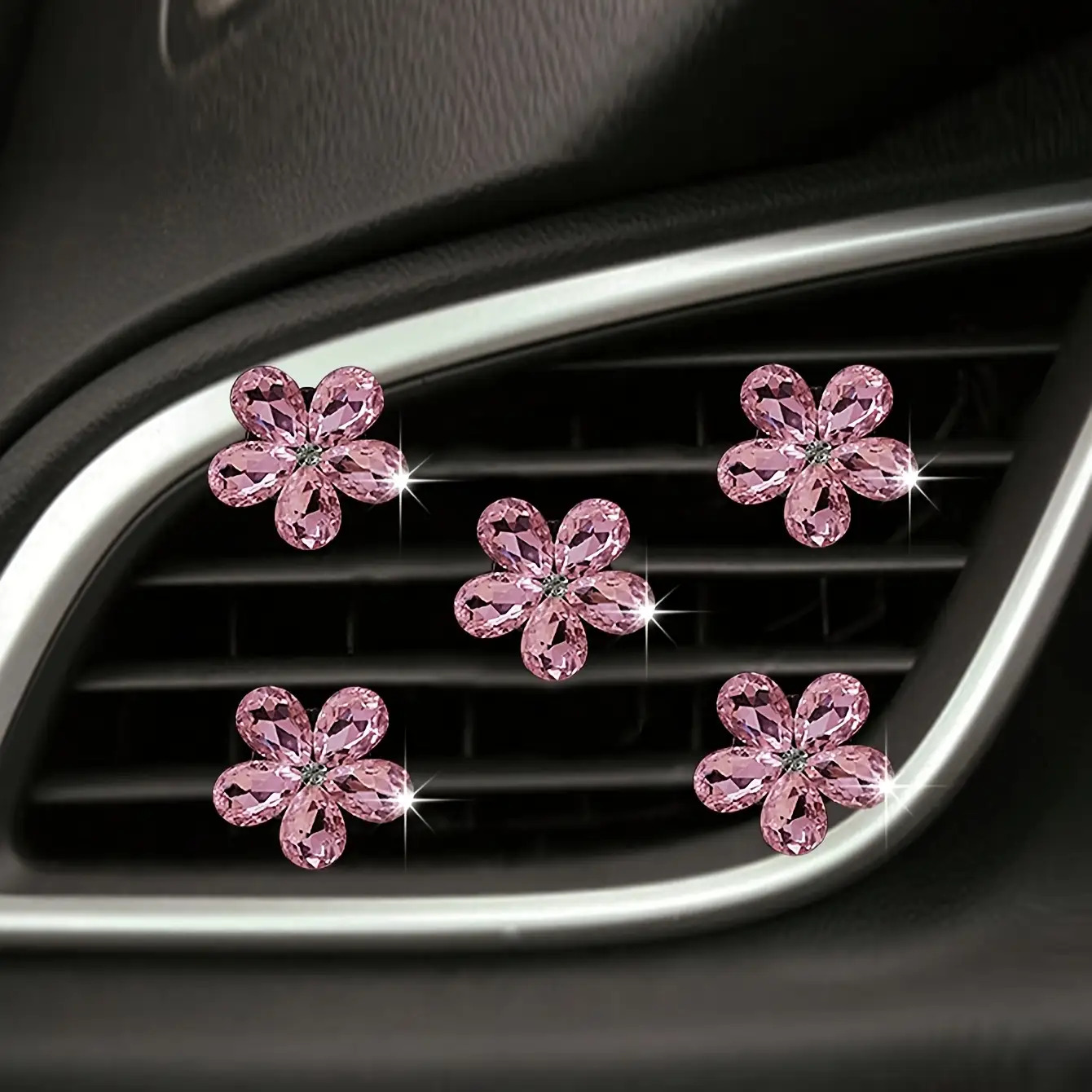 Car Accessories Must Have - 5 шт. блестящие хрустальные цветочные клипсы