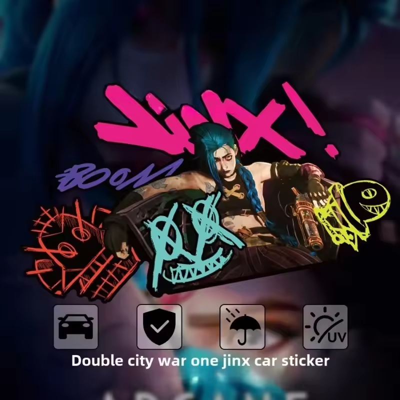 Car Accessories Ebay - Светоотражающая наклейка Arcane Jinx Graffiti для