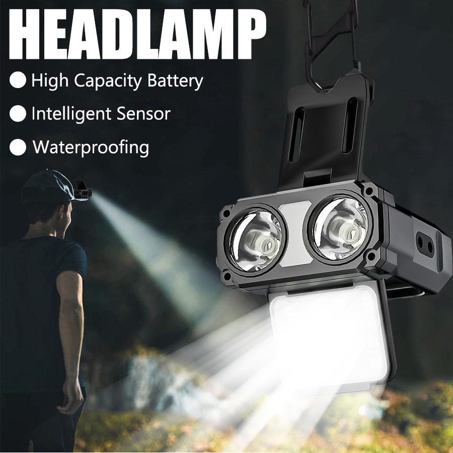 Led Headlight Bulbs - Датчик COB светодиодный налобный фонарь с