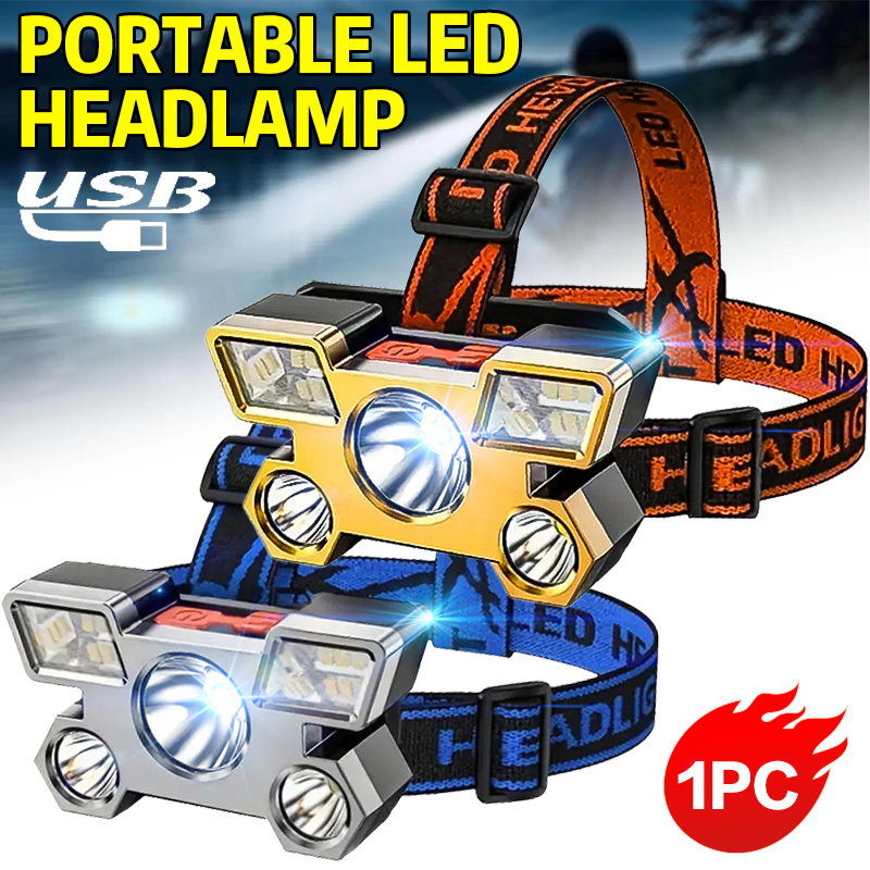 Led Headlight Bulbs - 5-светодиодный фонарик, перезаряжаемый, со встроенной литиевой