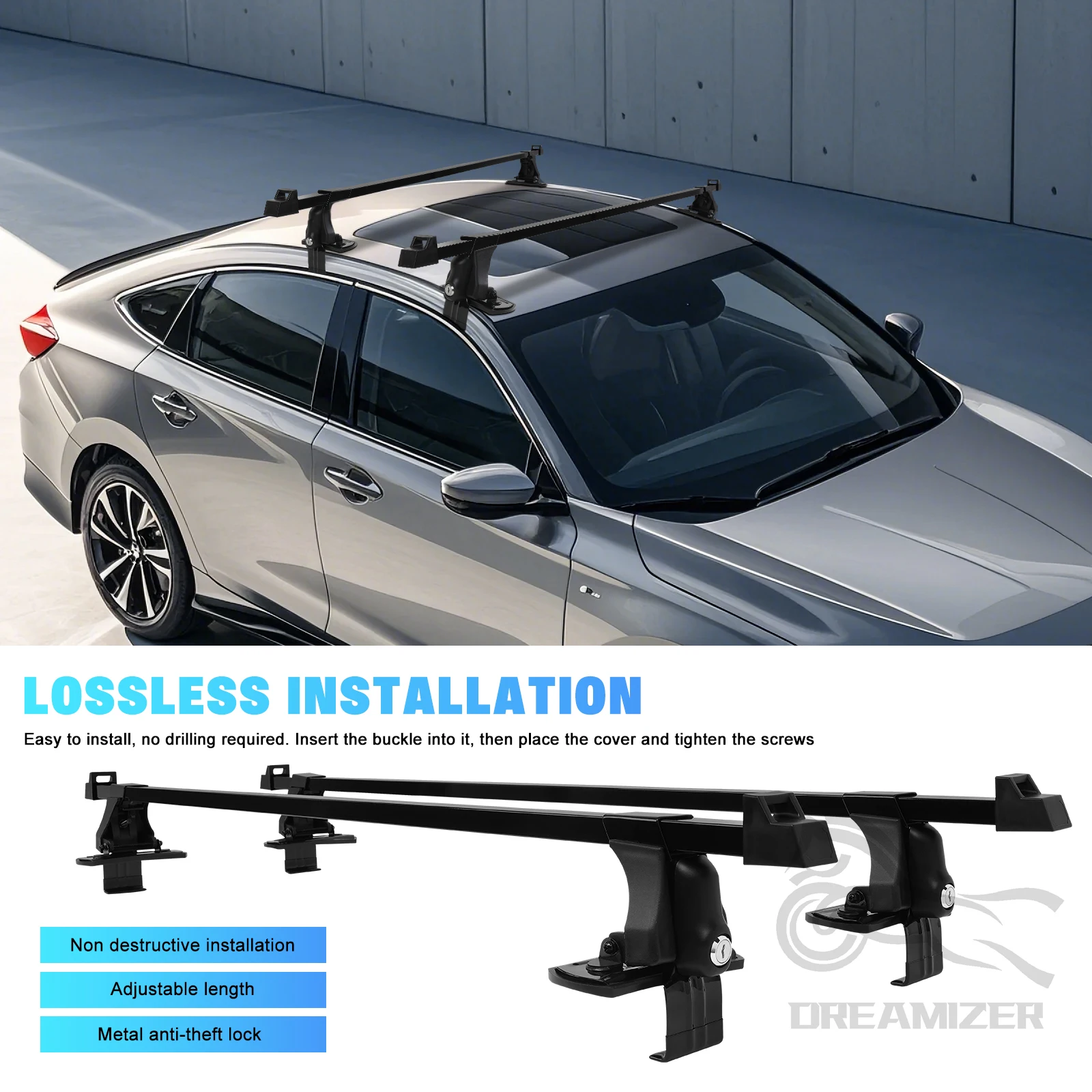 1 пара универсальных 54-дюймов – обзор и цена Car Roof Rack Cross Bar